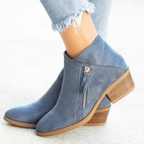 Faux Suede Ankle Boots | Block Heel | Timeless and Versatile