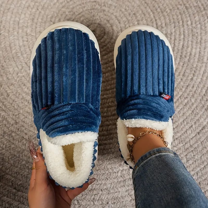 Cozy Corduroy Slippers | Fleece-Lined & Non-Slip | Warm & Comfortable