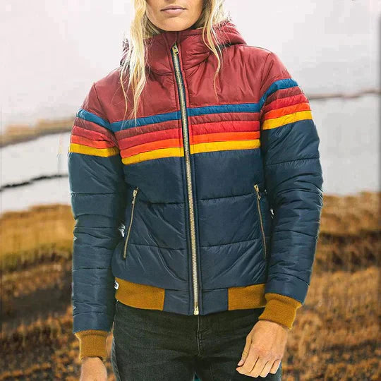 Retro Puffer Jacket | Color-Blocked and Warm | Cozy Winter Essential