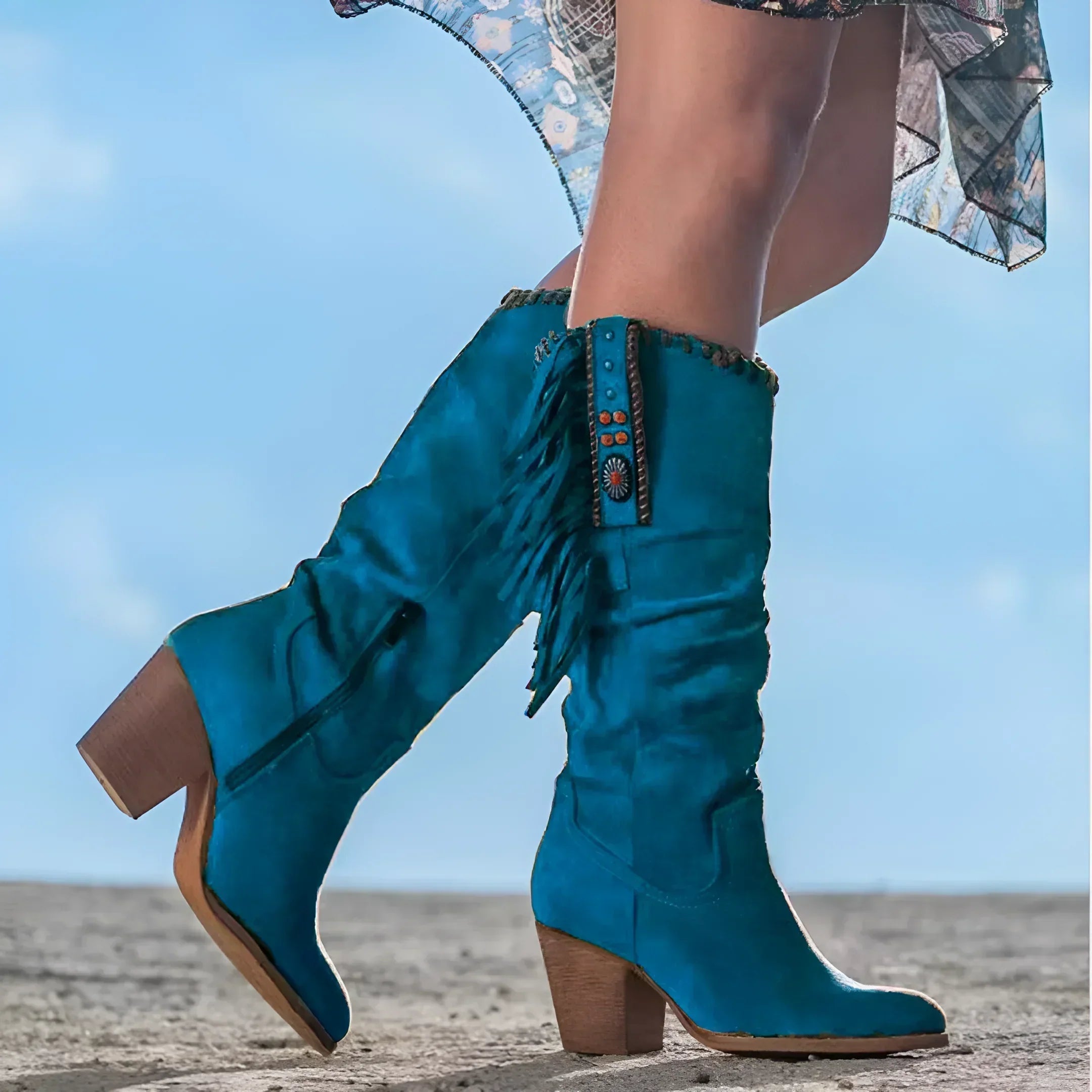 Fringe Western Boots | Knee-High & Stylish | Boho-Chic Look