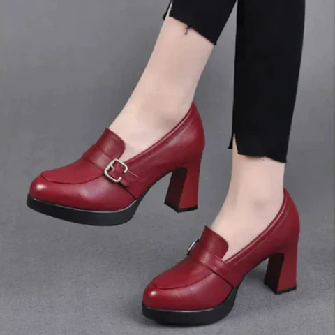 Block Heel Shoes with Buckle | Elegant | Comfortable Fit