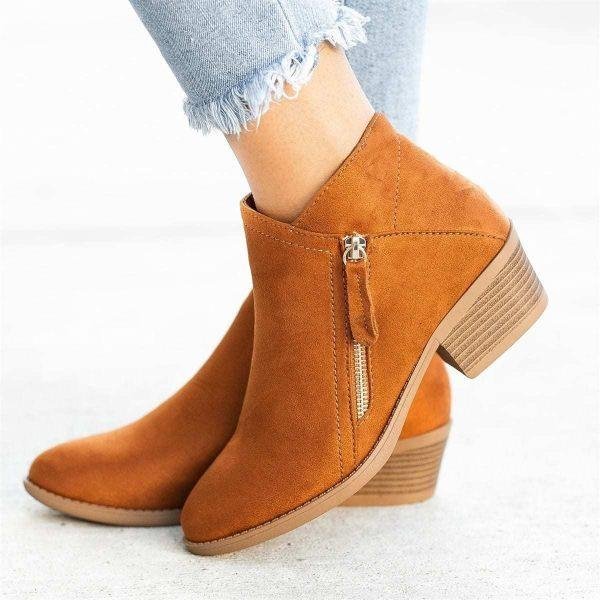 Faux Suede Ankle Boots | Block Heel | Timeless and Versatile