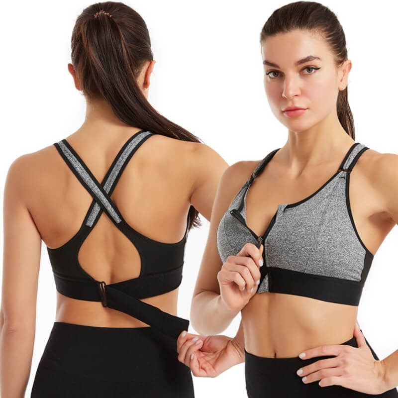 High-Support Sports Bra | Front Zip | Adjustable Fit