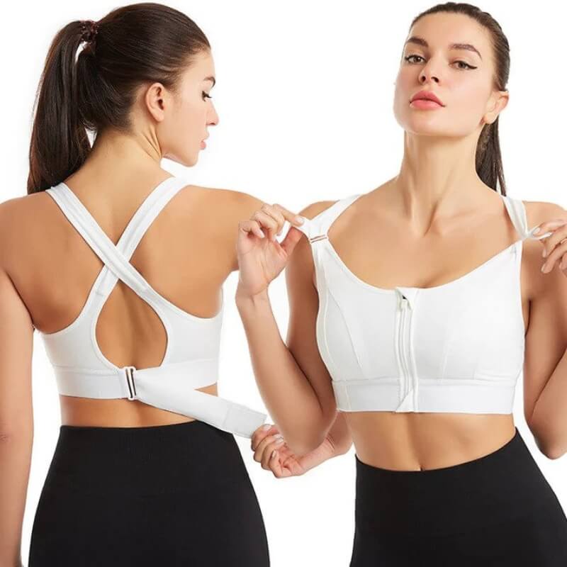 High-Support Sports Bra | Front Zip | Adjustable Fit