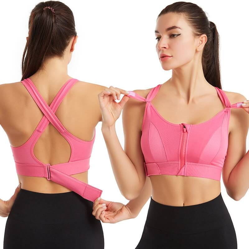 High-Support Sports Bra | Front Zip | Adjustable Fit