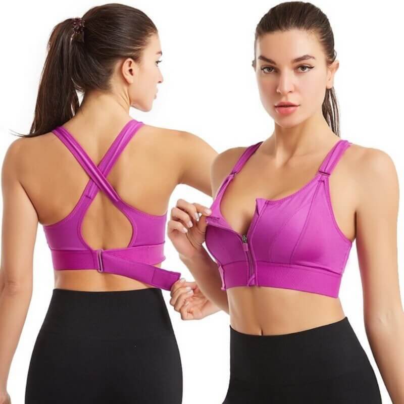 High-Support Sports Bra | Front Zip | Adjustable Fit