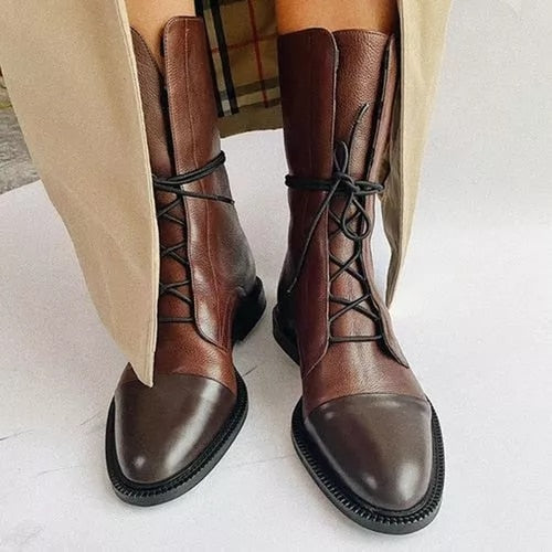 Lace-Up Leather Ankle Boots | Elegant & Edgy | Timeless Style