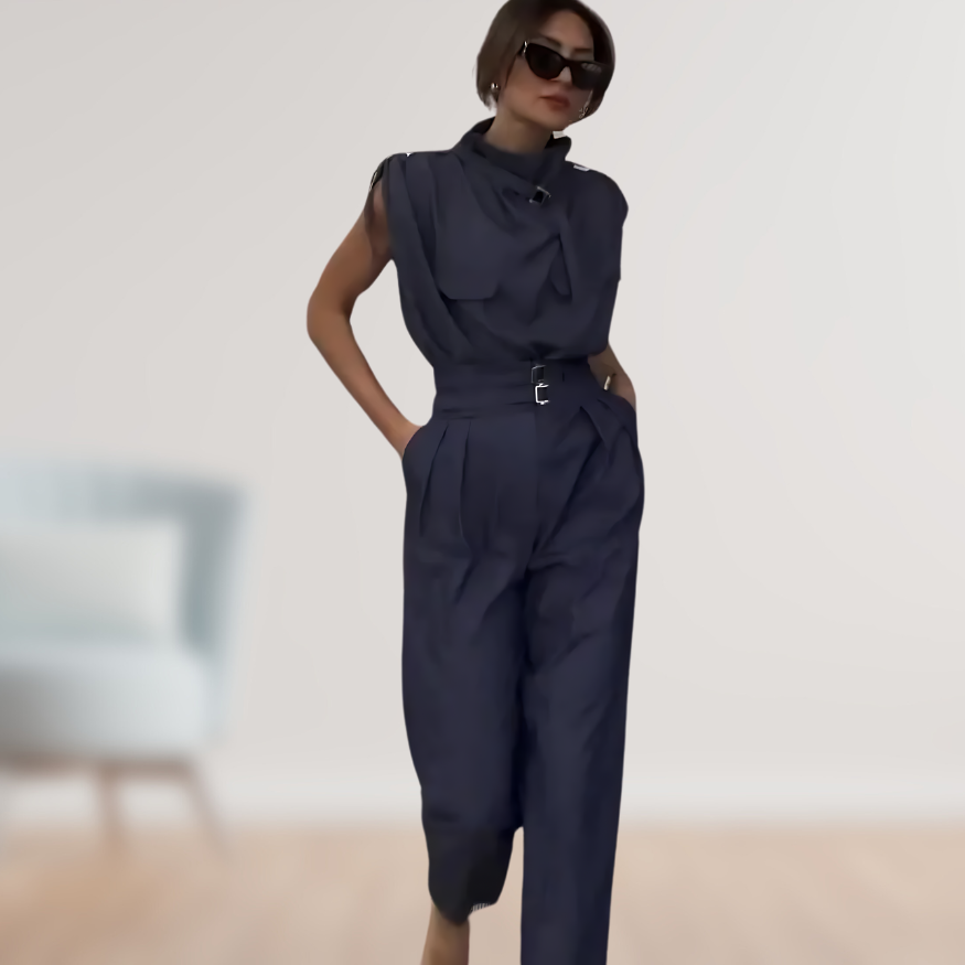 Tailored Belted Jumpsuit | Sophisticated Elegance | Versatile Fit