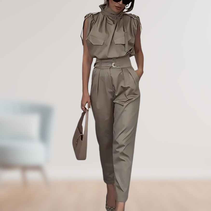 Tailored Belted Jumpsuit | Sophisticated Elegance | Versatile Fit