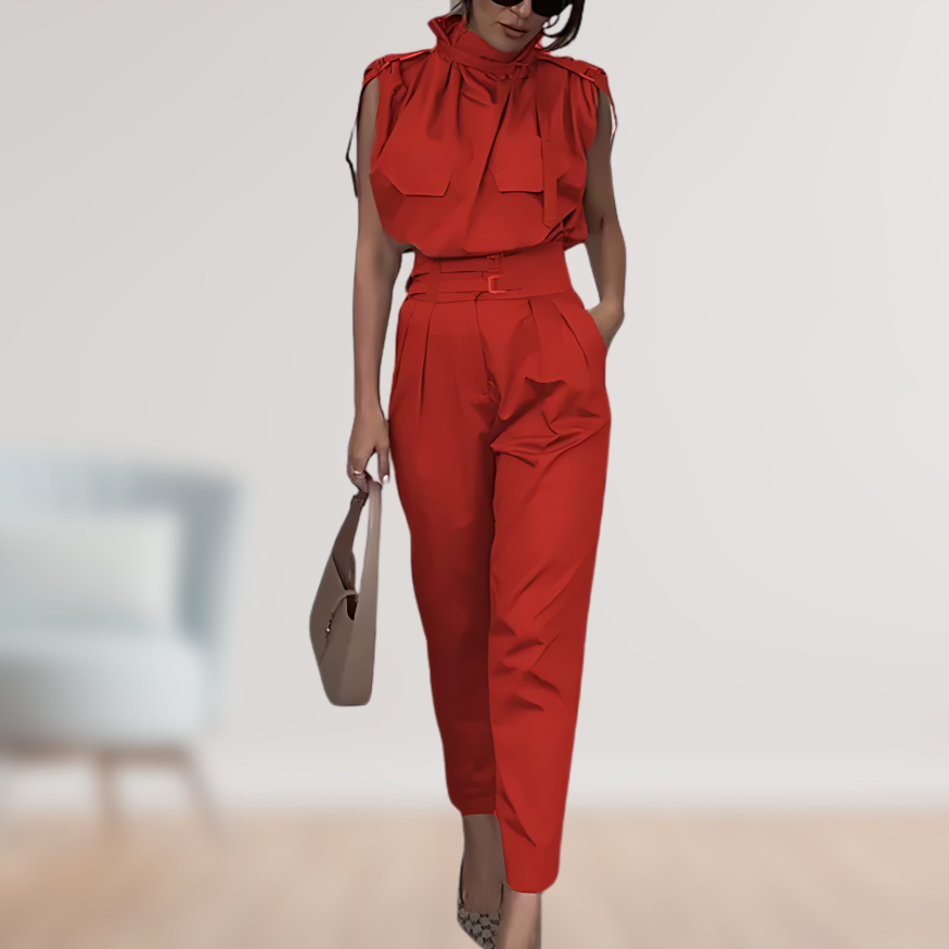 Tailored Belted Jumpsuit | Sophisticated Elegance | Versatile Fit