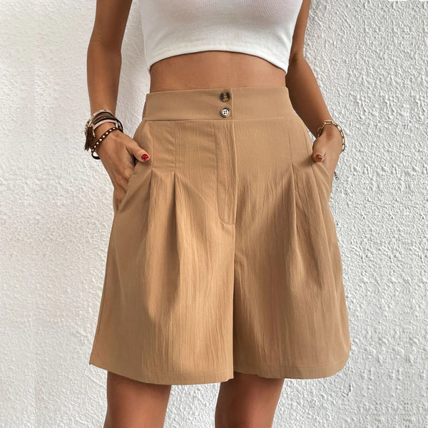 High-Waisted Wide-Leg Shorts | Pleated | Elegant & Comfortable