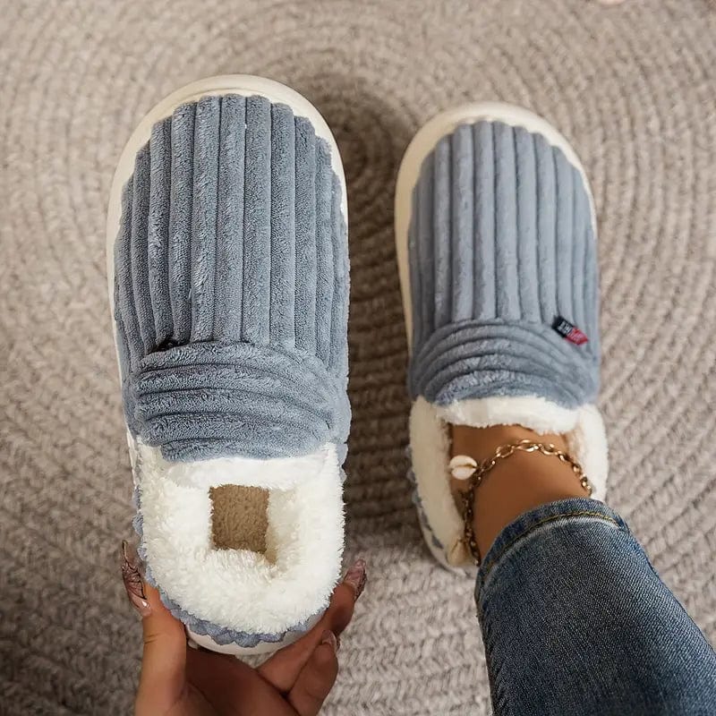 Cozy Corduroy Slippers | Fleece-Lined & Non-Slip | Warm & Comfortable