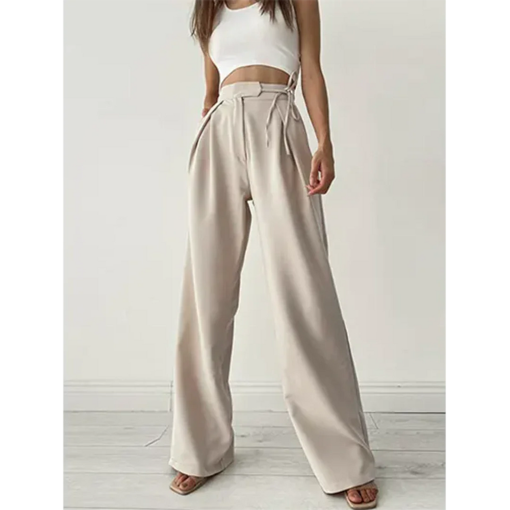 High-Waisted Wide-Leg Trousers | Tailored Fit & Pleated Detail