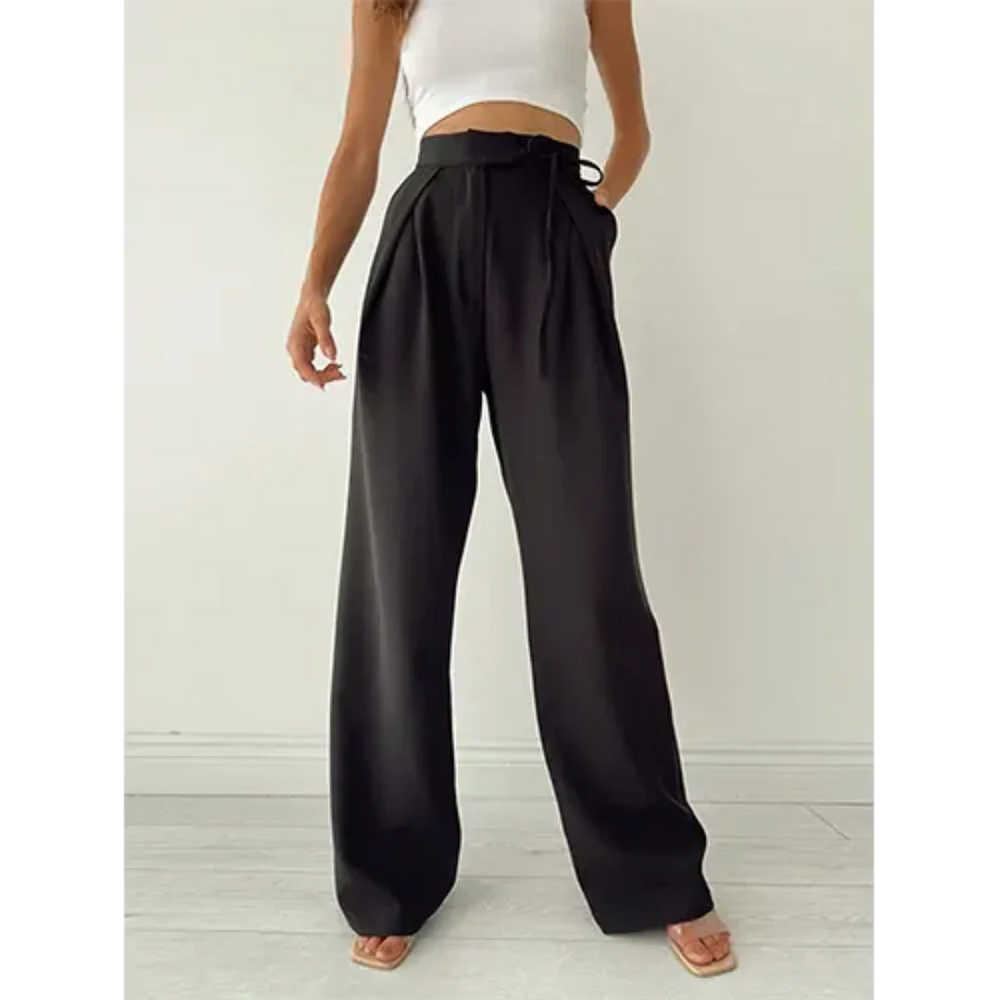 High-Waisted Wide-Leg Trousers | Tailored Fit & Pleated Detail