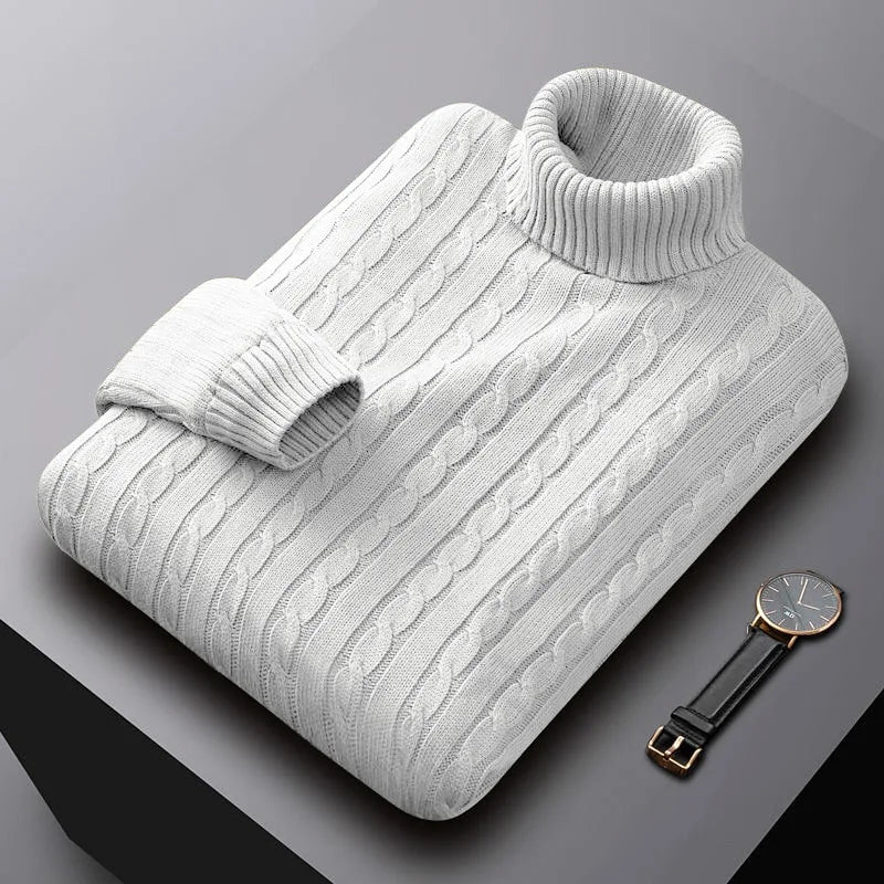 Cable Knit Turtleneck Sweater | Warm & Stylish | Classic Fit