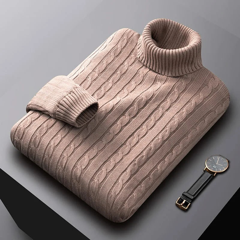 Cable Knit Turtleneck Sweater | Warm & Stylish | Classic Fit