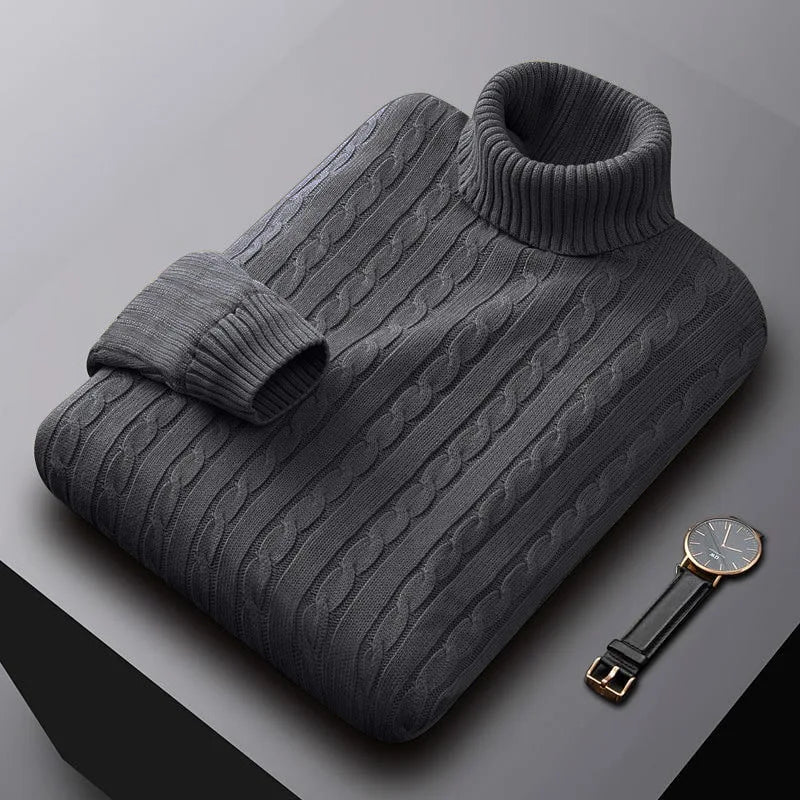 Cable Knit Turtleneck Sweater | Warm & Stylish | Classic Fit