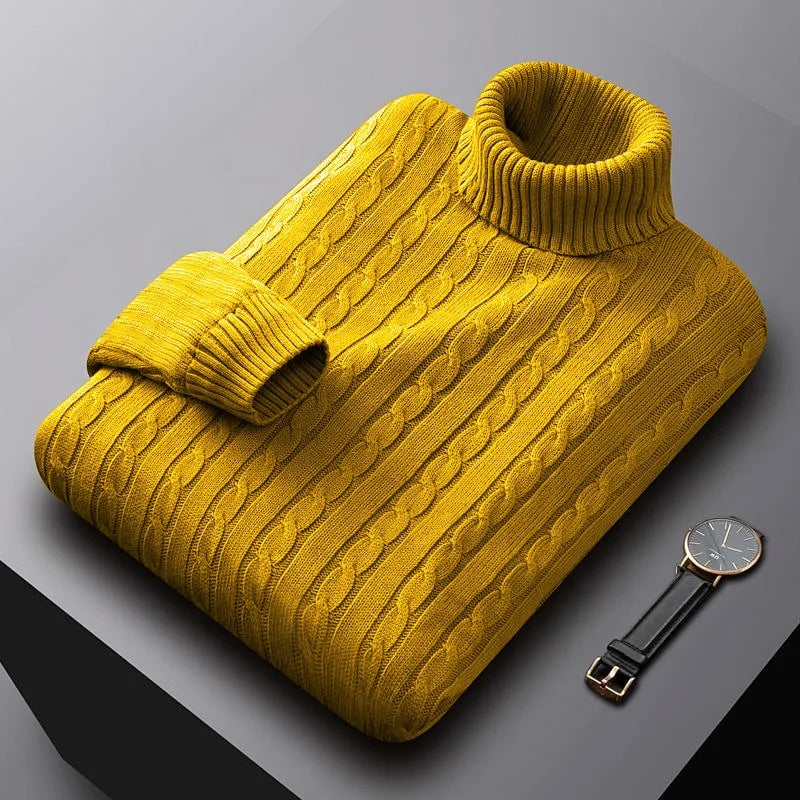 Cable Knit Turtleneck Sweater | Warm & Stylish | Classic Fit