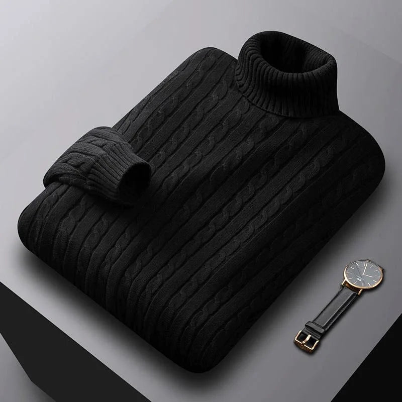 Cable Knit Turtleneck Sweater | Warm & Stylish | Classic Fit