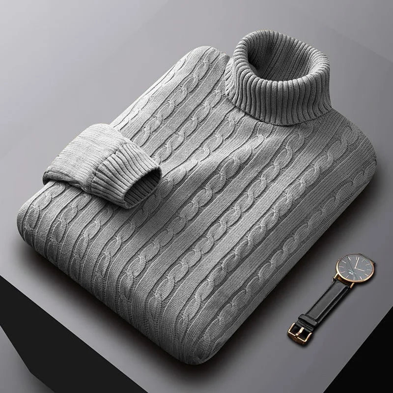 Cable Knit Turtleneck Sweater | Warm & Stylish | Classic Fit