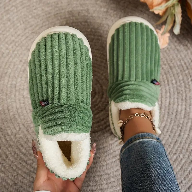 Cozy Corduroy Slippers | Fleece-Lined & Non-Slip | Warm & Comfortable