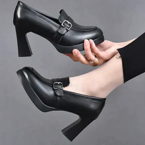 Block Heel Shoes with Buckle | Elegant | Comfortable Fit