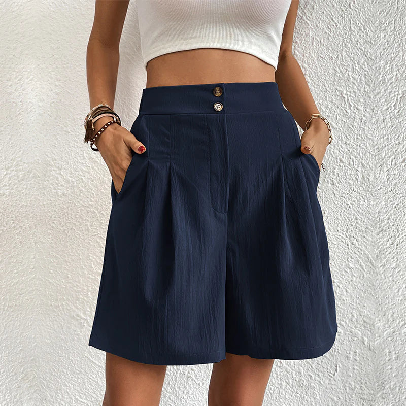 High-Waisted Wide-Leg Shorts | Pleated | Elegant & Comfortable