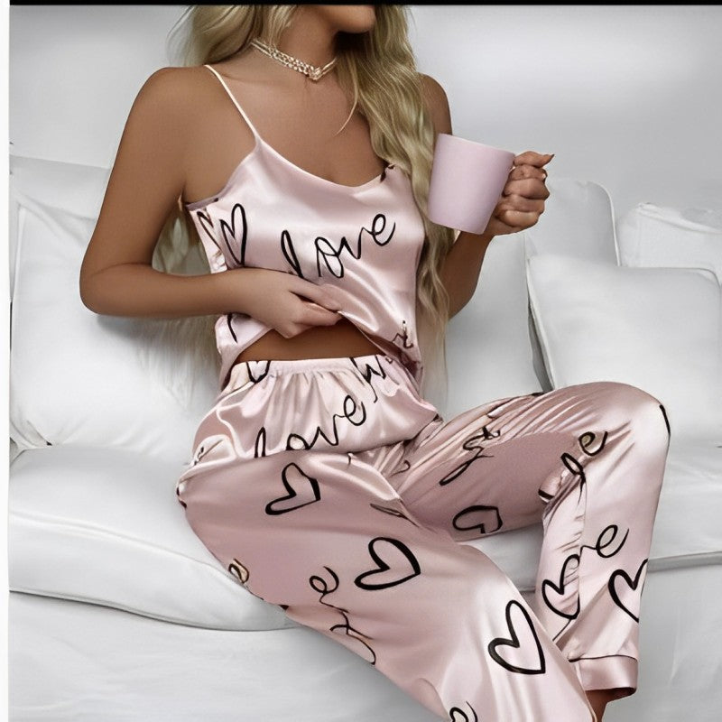 Satin Pajama Set | Camisole & Relaxed Pants | Soft and Stylish