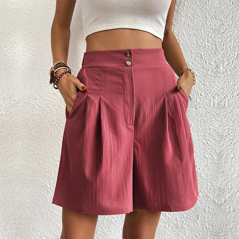 High-Waisted Wide-Leg Shorts | Pleated | Elegant & Comfortable