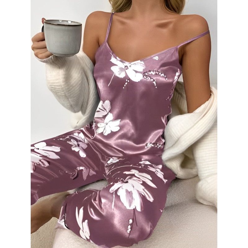 Satin Pajama Set | Camisole & Relaxed Pants | Soft and Stylish