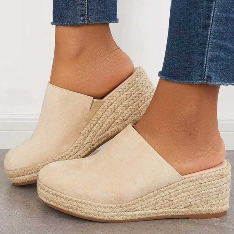 Espadrille Wedge Mules | Suede-Like | Casual & Chic