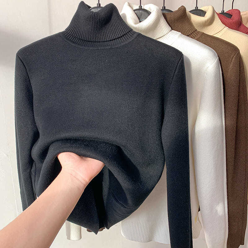 Fleece-Lined Turtleneck Sweater | Warm & Stylish | Soft Knit